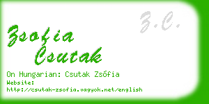zsofia csutak business card